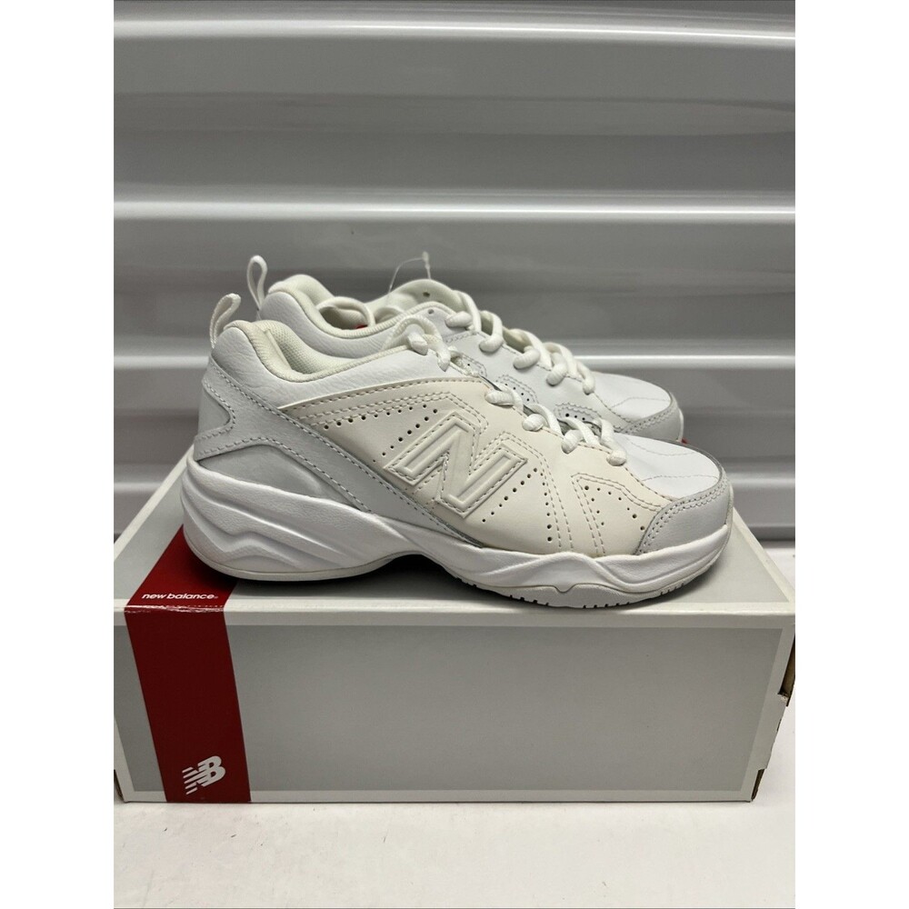 New Balance 624 White / Off White Lace Up Leather Uniform Shoes SZ 13.5 W